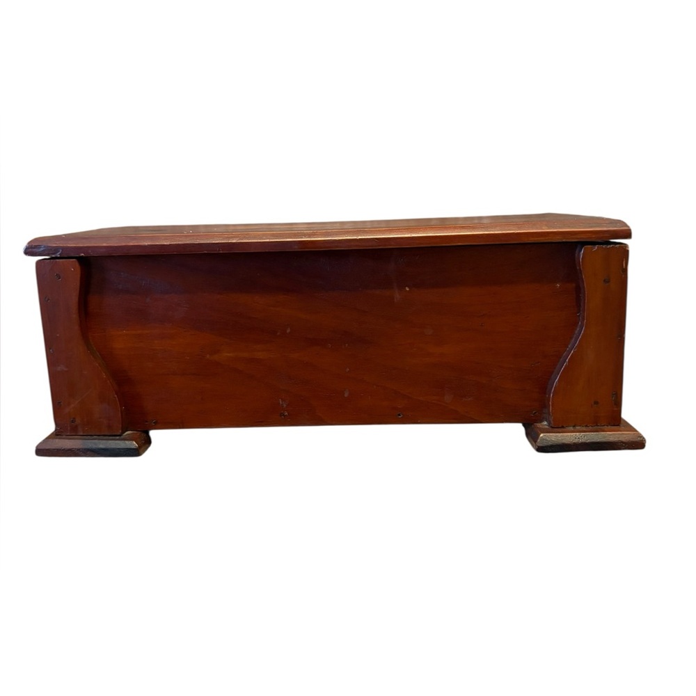 Handmade Solid Wood Trinket Jewelry Box Keepsake Chest Storage Organizer Vintage